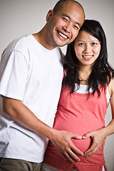 Image showing Pregnant asian couple