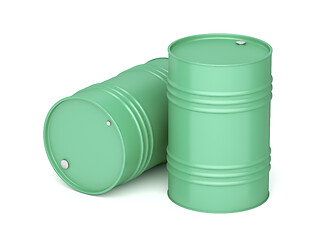 Image showing Steel barrels on white background