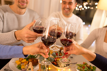 Image showing happy family having dinner party at home