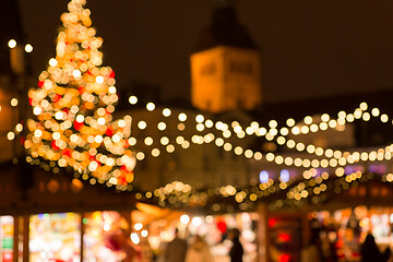 Image showing christmas market at tallinn old town hall square