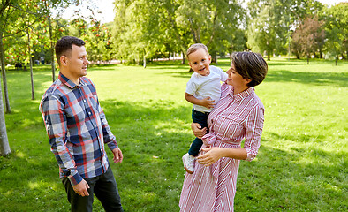 Image showing happy family at summer park