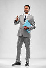 Image showing indian businessman showing thumbs up