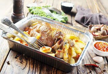 Image showing baked meat and potato