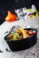 Image showing soba noodles with chicken