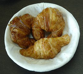 Image showing three french croissants