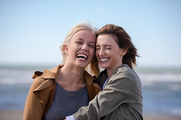 Image showing Women Smiling And Enjoying Life at Beach