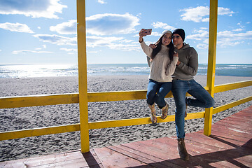 Image showing Gorgeous couple taking Selfie picture