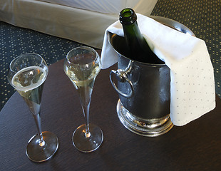 Image showing iced bucket of Champagne 