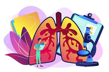 Image showing Obstructive pulmonary disease concept vector illustration.