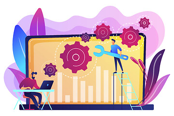 Image showing Computer troubleshooting concept vector illustration.