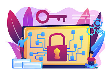 Image showing Cryptography and encryption concept vector illustration.