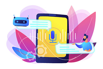 Image showing Chatbot voice controlled virtual assistant concept vector illustration.