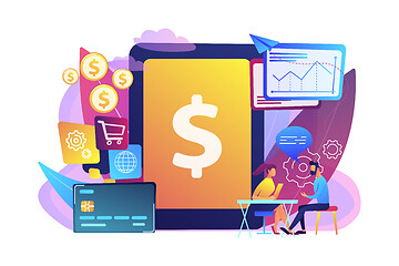 Image showing Core banking IT system concept vector illustration.