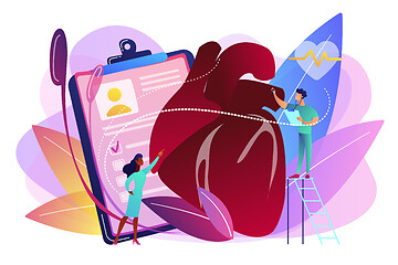 Image showing Ischemic heart disease concept vector illustration.
