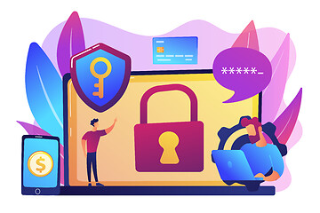 Image showing Cyber security software concept vector illustration.