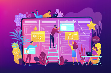 Image showing Kanban board concept vector illustration.