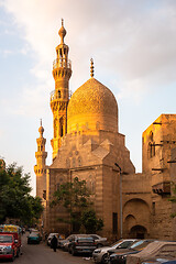 Image showing The Aqsunqur mosque in Cairo Egypt at sunset