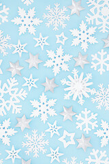 Image showing Christmas Snowflakes and Stars Background Composition