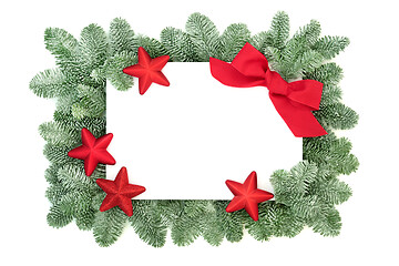 Image showing Christmas Decorative Background Border with Stars