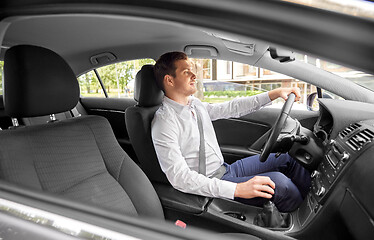 Image showing man or driver driving car