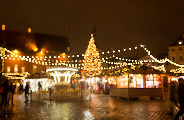 Image showing christmas market at tallinn old town hall square