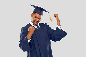 Image showing happy indian graduate student in mortar board