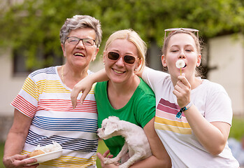 Image showing Portrait of grandmother with daughter and granddaughter