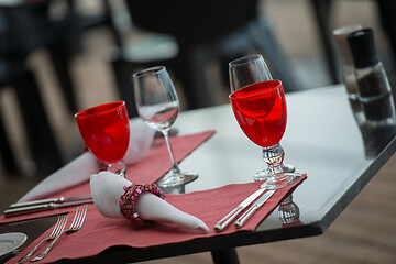 Image showing table setting at restaurant