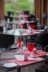 Image showing table setting at restaurant