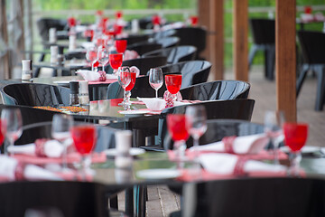 Image showing table setting at restaurant