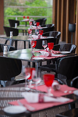 Image showing table setting at restaurant