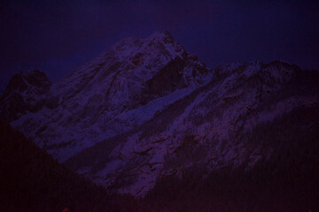 Image showing mountain village in alps  at night