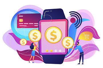 Image showing Smartwatch payment concept vector illustration.