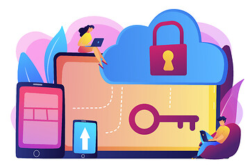 Image showing Cloud computing security concept vector illustration.