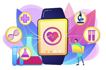 Image showing Smartwatch health tracker concept vector illustration.