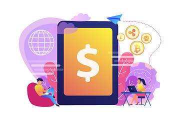 Image showing Digital currency concept vector illustration.