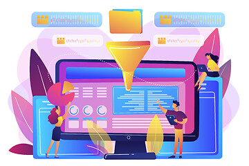 Image showing Business intelligence dashboard concept vector illustration.