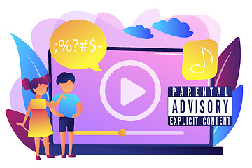 Image showing Parental advisory music concept vector illustration.