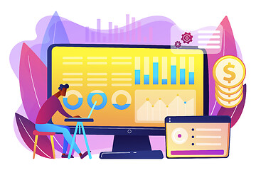 Image showing Financial data management concept vector illustration.