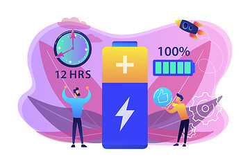 Image showing Battery runtime concept vector illustration.