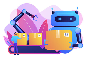 Image showing Labor substitution concept vector illustration.