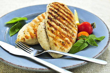 Image showing Grilled chicken breasts
