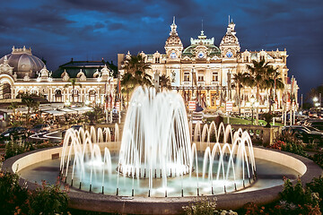 Image showing The Monte Carlo Casino, gambling and entertainment complex located in Monte Carlo, Monaco, Cote de Azul, France, Europe