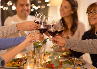 Image showing happy family having dinner party at home