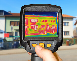 Image showing Recording Heat Loss at the family house, use Thermal Camera 