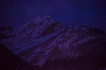 Image showing mountain village in alps  at night