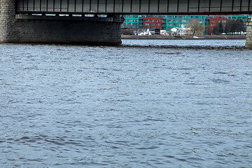 Image showing River under bridge in center of Riga.