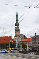 Image showing St. Peter's Church in city Riga.