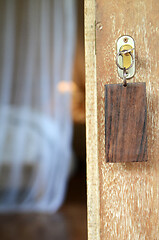 Image showing Door handle with key 