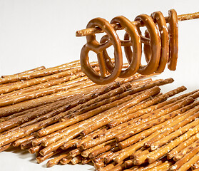 Image showing salt sticks and pretzels